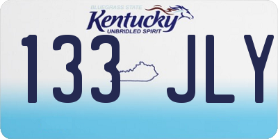 KY license plate 133JLY