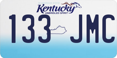 KY license plate 133JMC