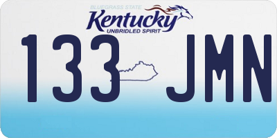 KY license plate 133JMN
