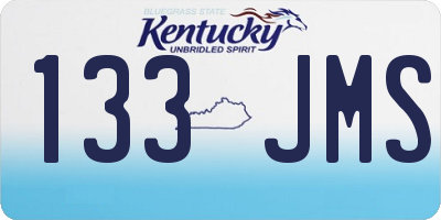 KY license plate 133JMS