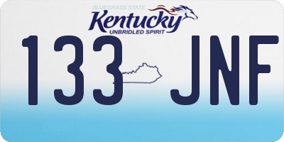 KY license plate 133JNF