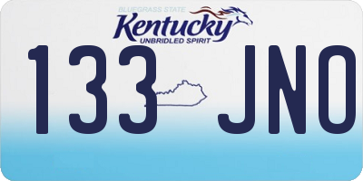 KY license plate 133JNO
