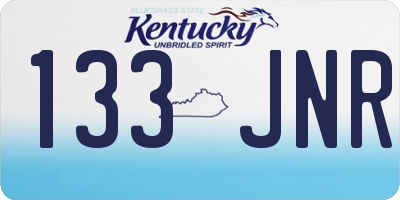 KY license plate 133JNR