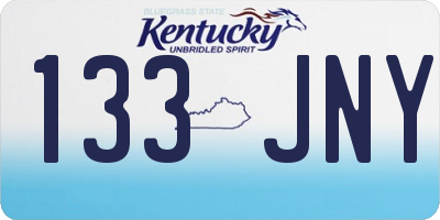 KY license plate 133JNY