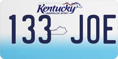 KY license plate 133JOE