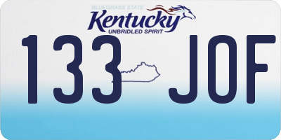 KY license plate 133JOF