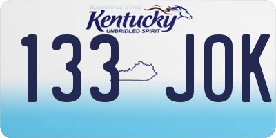 KY license plate 133JOK