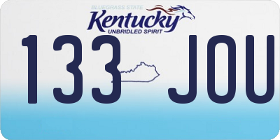 KY license plate 133JOU