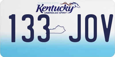 KY license plate 133JOV