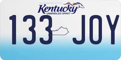 KY license plate 133JOY