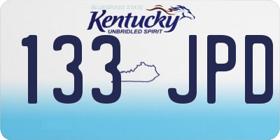 KY license plate 133JPD