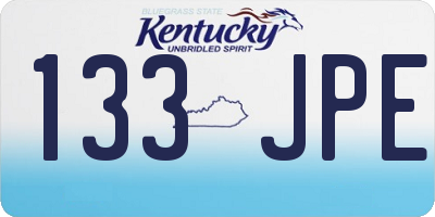 KY license plate 133JPE