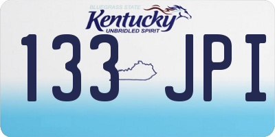 KY license plate 133JPI