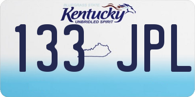 KY license plate 133JPL