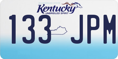 KY license plate 133JPM