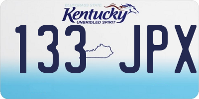 KY license plate 133JPX