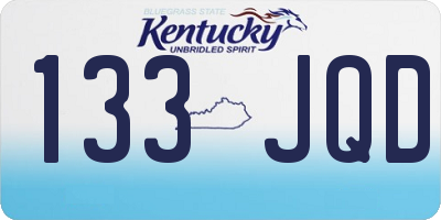 KY license plate 133JQD