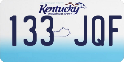 KY license plate 133JQF