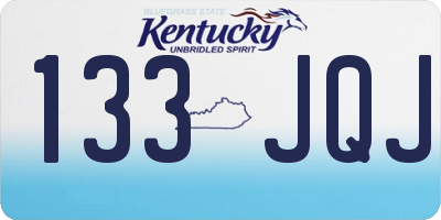 KY license plate 133JQJ