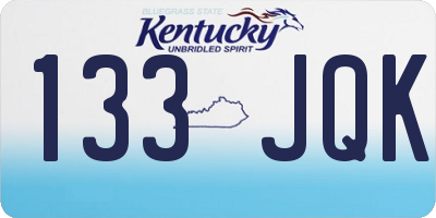 KY license plate 133JQK