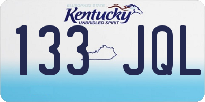 KY license plate 133JQL