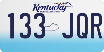 KY license plate 133JQR