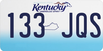 KY license plate 133JQS