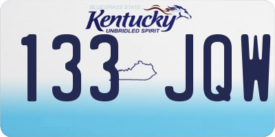 KY license plate 133JQW