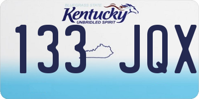KY license plate 133JQX