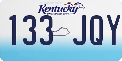 KY license plate 133JQY