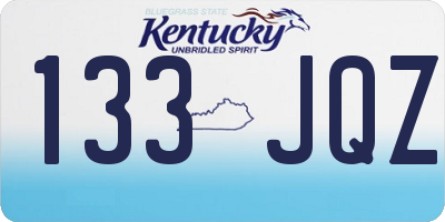 KY license plate 133JQZ