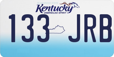 KY license plate 133JRB