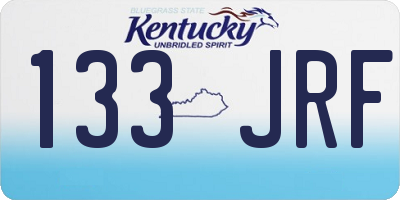 KY license plate 133JRF