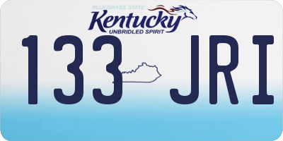 KY license plate 133JRI