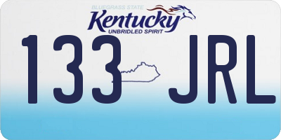 KY license plate 133JRL