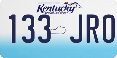 KY license plate 133JRO
