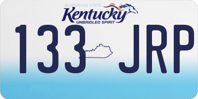 KY license plate 133JRP