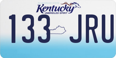 KY license plate 133JRU