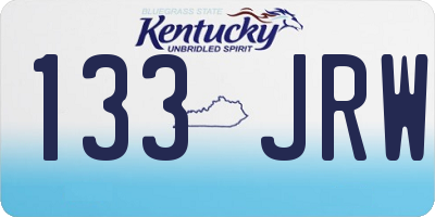 KY license plate 133JRW