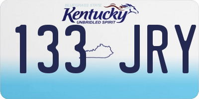 KY license plate 133JRY