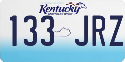 KY license plate 133JRZ