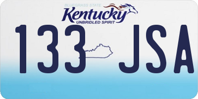KY license plate 133JSA