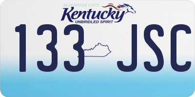 KY license plate 133JSC