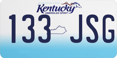 KY license plate 133JSG