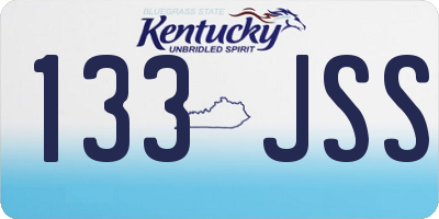 KY license plate 133JSS