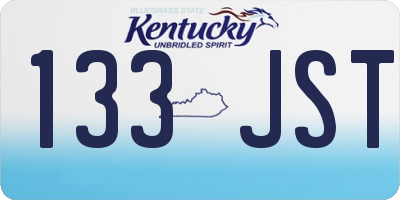 KY license plate 133JST