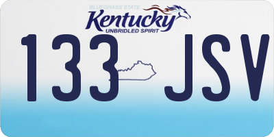 KY license plate 133JSV