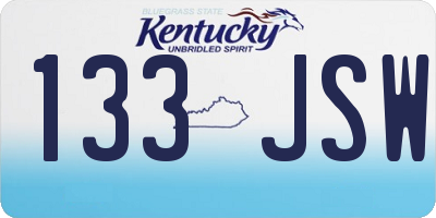 KY license plate 133JSW