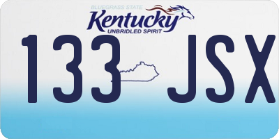 KY license plate 133JSX