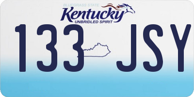 KY license plate 133JSY